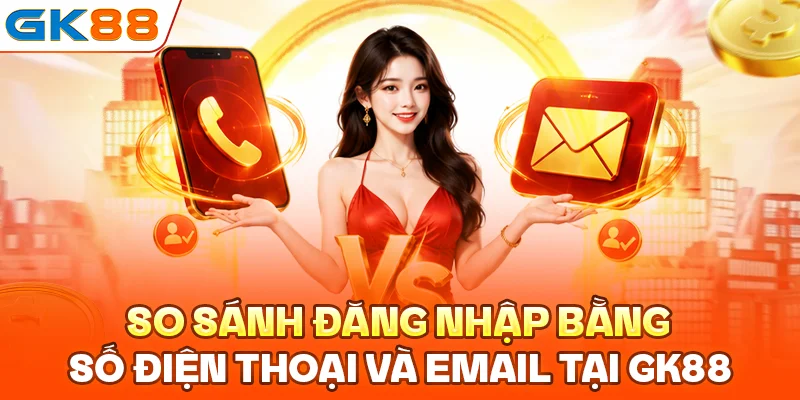 So sánh đăng nhập bằng số điện thoại và email tại GK88